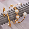 Freshwater Pearl Open Cuff Bangle Multi Style Finishes view 2