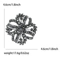 Dark Crystal Openwork Flower Brooch With Looping Petals view 5