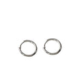 Silver Tone Twisted Fine Round Huggie Hoop Earrings For Women view 5