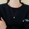 Silver Tone Brushed Apple Pendant Cord Necklace Jewelry view 3