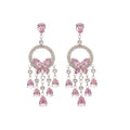 Silver Butterfly Circle Chandelier Crystal Drop Jewelry view 5