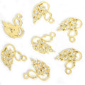 Rhinestone Swan Charms in Gold and Silver Tones, Five Colors view 6