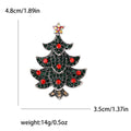 Enamel Christmas Tree Brooch in Detailed Metal and Crystal Design view 5
