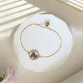 Adjustable Gold Tone Pressed Flower Slider Bracelets view 6