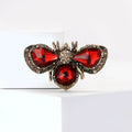 Antique Metal Bee Brooch Faceted Gem Wings Six Colors view 2