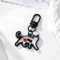 Black Metal Cat Moon Dried Flower Keychains Lobster 4 Styles view 3