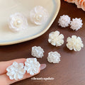 White Floral And Pearl Effect Stud Earring Set Jewelry view 4