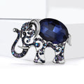 Scrollwork Elephant Brooch With Blue or Red Faceted Stone view 4