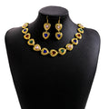 Gold Necklace Earring Sets Flower Oval Heart Three view 5