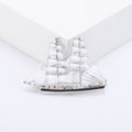 Enamel Sailing Ship Brooch Four Color Metal Finishes view 4
