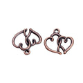 Linked Double Heart Metal Charm Pendant in 5 Finishes for Jewelry Making view 5
