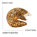 Curled Textured Pangolin Metal Brooch in Gold and Black view 5