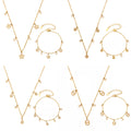 Gold Zircon Flower Teardrop Mariner Charm Necklace Bracelet view 5