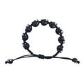 Black Plastic Skull Bead Woven Adjustable Prayer Bracelet view 5
