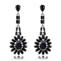 Red Flower Geometric Crystal Six Designs Metal Dangle Earrings view 10