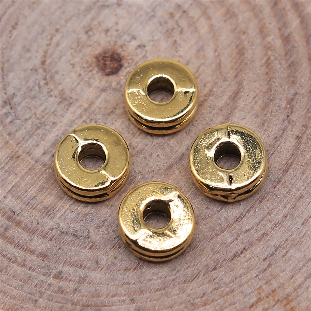 6x3mm 0.4g Antique Gold Zinc Alloy Small Hole Spacer Beads for Necklace Bracelet Making