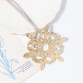 Rhinestone Snowflake Metal Hanging Ornament Gold Silver Cord view 4