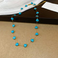 Gold Turquoise Bead Necklace Round and Heart Two Styles view 7