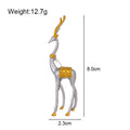 Gold Tone Silver Tone Reindeer Metal Brooch Pin for Jackets and Lapels view 2