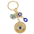 Gold-Tone Filigree Evil Eye Keychain with Rhinestone Charms view 5