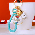 Jeweled Rocking Horse Keychain with Six Fortune Loops and Plain Option view 9