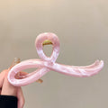 Marbled Loop Acrylic Hair Claw In Pale Pink Or Black view 6