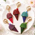 Rhinestone Ice Cream Cone Keychain Metal Bag Charm view 1