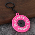 Fitness Gym Keychain with Barbell Dumbbell and Weight Plate Charms