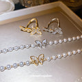 Crystal Butterfly Pearl Bracelets and Dual Butterfly Rings view 4