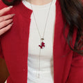 Flocked Horse Pendant Long Necklaces - 3 Styles Polished Decorative Design view 4