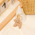Rhinestone Poodle Dog Keychain Champagne Crystal Charm view 2