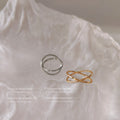 Silver and Gold Tone Cross Band Crisscross Metal Rings view 4