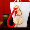 Pearl Mini Handbag Keychains with Cord Sets and Loose Heart Loop Options view 1