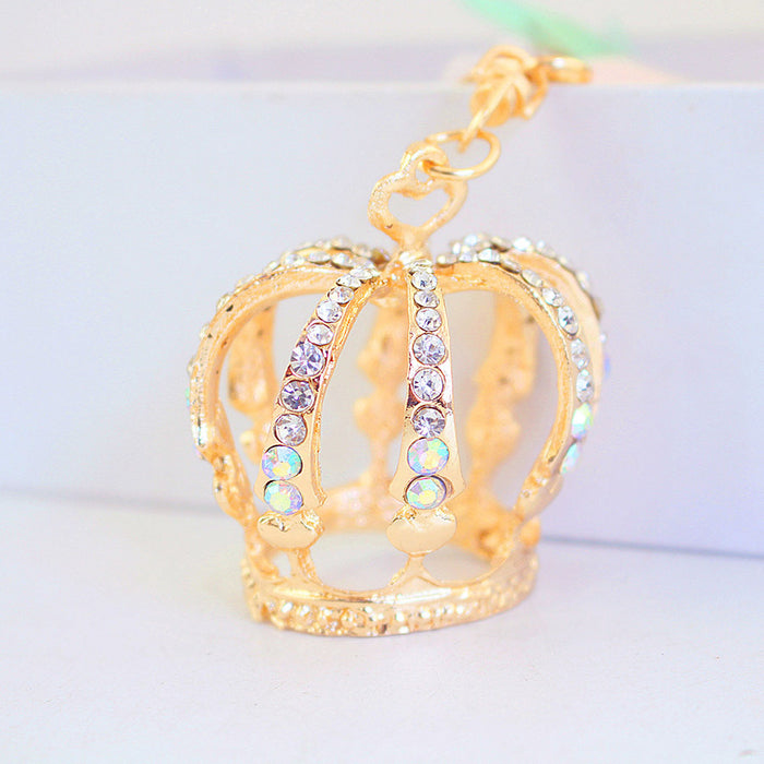 Rhinestone Laurel Crown Keychain, Sparkly Metal Bag Charm Key Ring