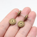 Swirled Wheel Disc Metal Beads in Two Antique Finishes view 4