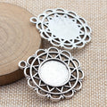 Open Petal Round Cabochon Pendant Trays in Two Finishes view 2