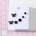 Black Tone Mixed Motif Stud Earring Three Pair Sets view 4