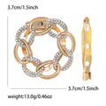 Interlocking Ring Chain Brooch With Clear Crystals in Gold Tone view 5