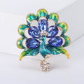 Enamel Crystal Peacock Brooch Blue Green Purple Styles view 3