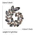 Layered Marquise Crystal Leaf Wreath Brooch in Four Colors view 6