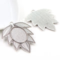 Maple Leaf Oval Pendant Tray Jewelry Making Components view 3