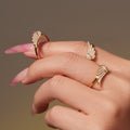 Zircon Angel Wing Necklace Bracelet Earring Ring Gold view 4