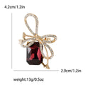 Crystal Bow Brooch With Rectangular Gem In Four Colors view 6
