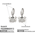 Gold and Silver Tone Pave Crab Charm Hoop Earrings view 11