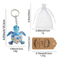 Blue Sea Turtle Acrylic Keychain With Metal Split Ring And Chain view 2