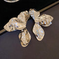 Hammered Abstract Petal Cluster Statement Earrings view 7