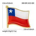 Chile Flag Lapel Pin in Red White and Blue Enamel With Gold Border view 6