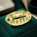 Sculpted Lips Brooch in Polished Metal for Jackets and Scarves view 4