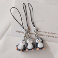 Flocked Penguin Phone Strap Charms in Three Distinct Poses view 4