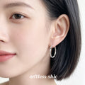 Silver-Tone Twisted Frosted Texture Hoop Earrings Copper Base view 2